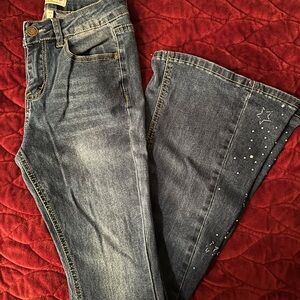 BAMBOO Flare Jeans with Star Embellishments